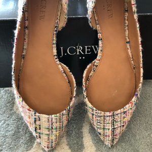 J Crew Factory Tweed Colorful Flats Size 8.5